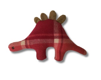 Pink vintage blanket dinosaur softie 10" x 15"