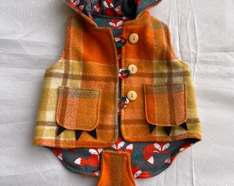 Cheeky fox sleeveless hooded vest Size 2
