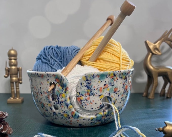 Porte-fils géants en céramique, grand bol en fil de quilles pour tricoter, bols au crochet, organisateur de fil, cadeau pour tricoteuse