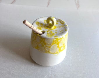 Sunburst Ceramic Honey pot