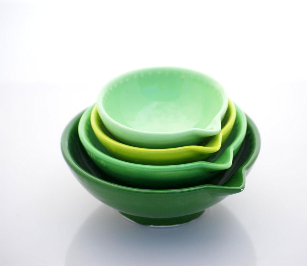 Bols de Mesure, Bol en Céramique, Bols Verts d'ombre, Cadeaux d'hôtesse Cuisine, Préparation Nidance
