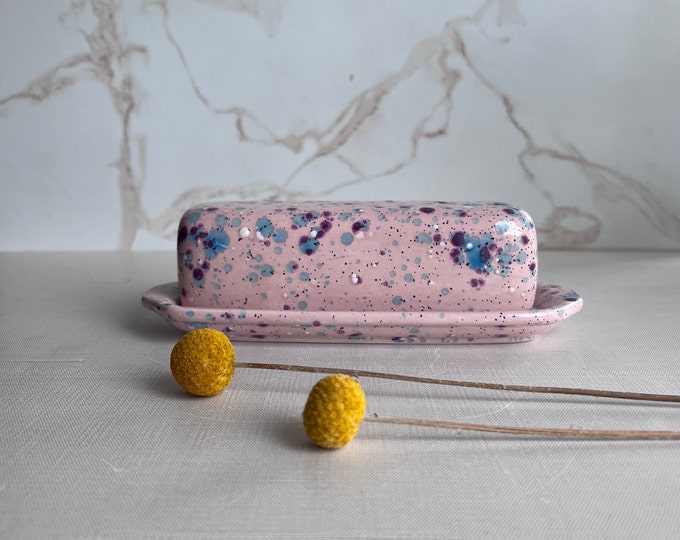 Single Stick Butter Holder, Covered Butter Dish, Ceramic Butter Holder