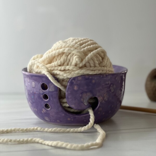 Purple Yarn Bowl / Knitting Bowl  Ready To Ship