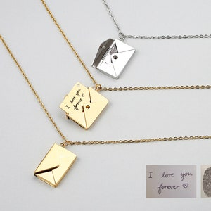 Engraved Actual Fingerprint Handwriting Necklace Memorial - Etsy