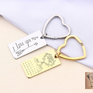 Personalized Handwriting Keychain, Actual Fingerprin Keychain, Handwriting Keychain for Boyfriend, Every Day Carry Gift, Memorial Gift