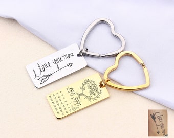 Personalized Handwriting Keychain, Actual Fingerprin Keychain, Handwriting Keychain for Boyfriend, Every Day Carry Gift, Memorial Gift