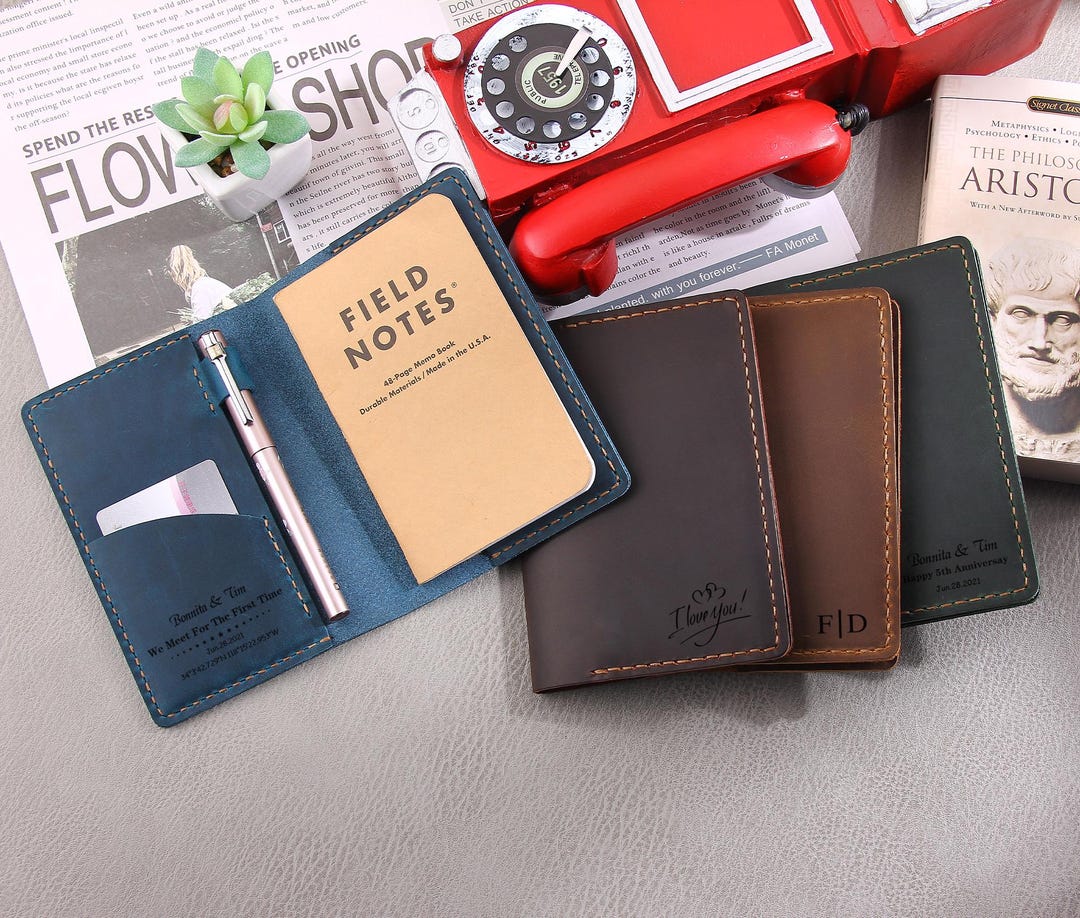 Personalized Leather Cover for Field Notes 3.5"x5.5" Refillable Leather ...