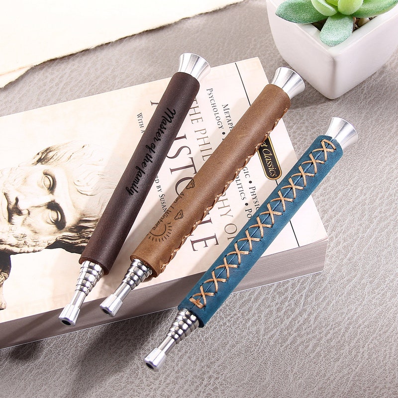 Personalized Fire blower with Leather Sheath, Leather Sleeve for Fire blower,Camping Fire Bellow Sheath, Sliding Blow Poker, Camping Gear