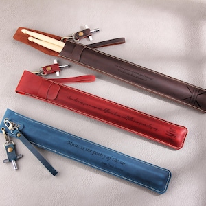 Personalized Leather Drumstick Case, Drumstick Sleeve, Drum Accessories, Leather Drumstick Holder for Musician,Gift for Drummer,Gift for Him