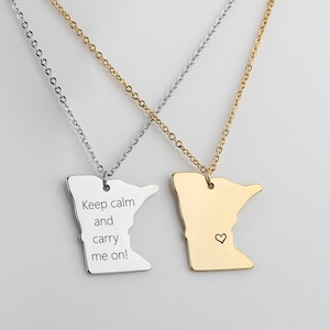 Personalisierte Minnesota Halskette, Minnesota Zustand Halskette, Universität von Minnesota, Valentinstag Geschenk, Zustand Halskette, beste Freunde
