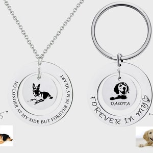 Pet memorial key chain, loss of pet, Custom Pet Portrait Dog Necklace for Mom Dog, Cat Keychain Pet Lover Dog Mom Keychain Dog Pet Gifts