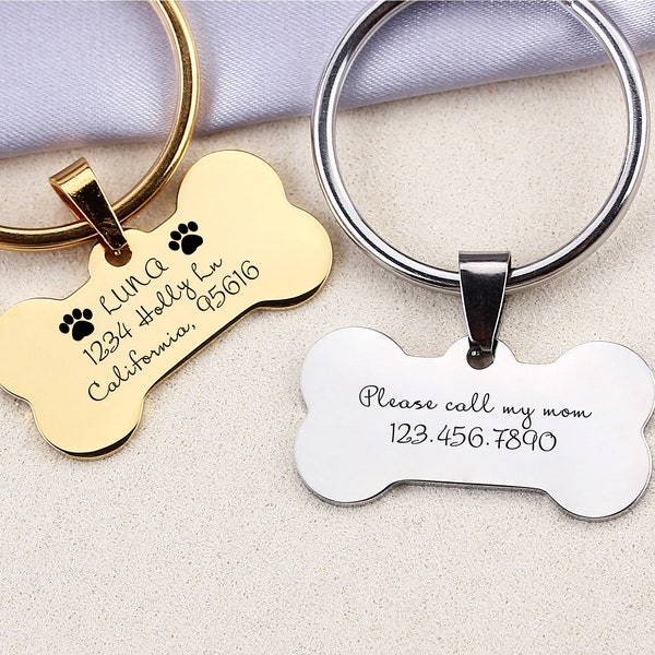 Dog Tag, Dog Tags, Dog Tags for Dogs, Personalized Dog Tag, Pet Tag, Dog ID Tag, Dog Collar, Double Sided Customized Tag, Microchip
