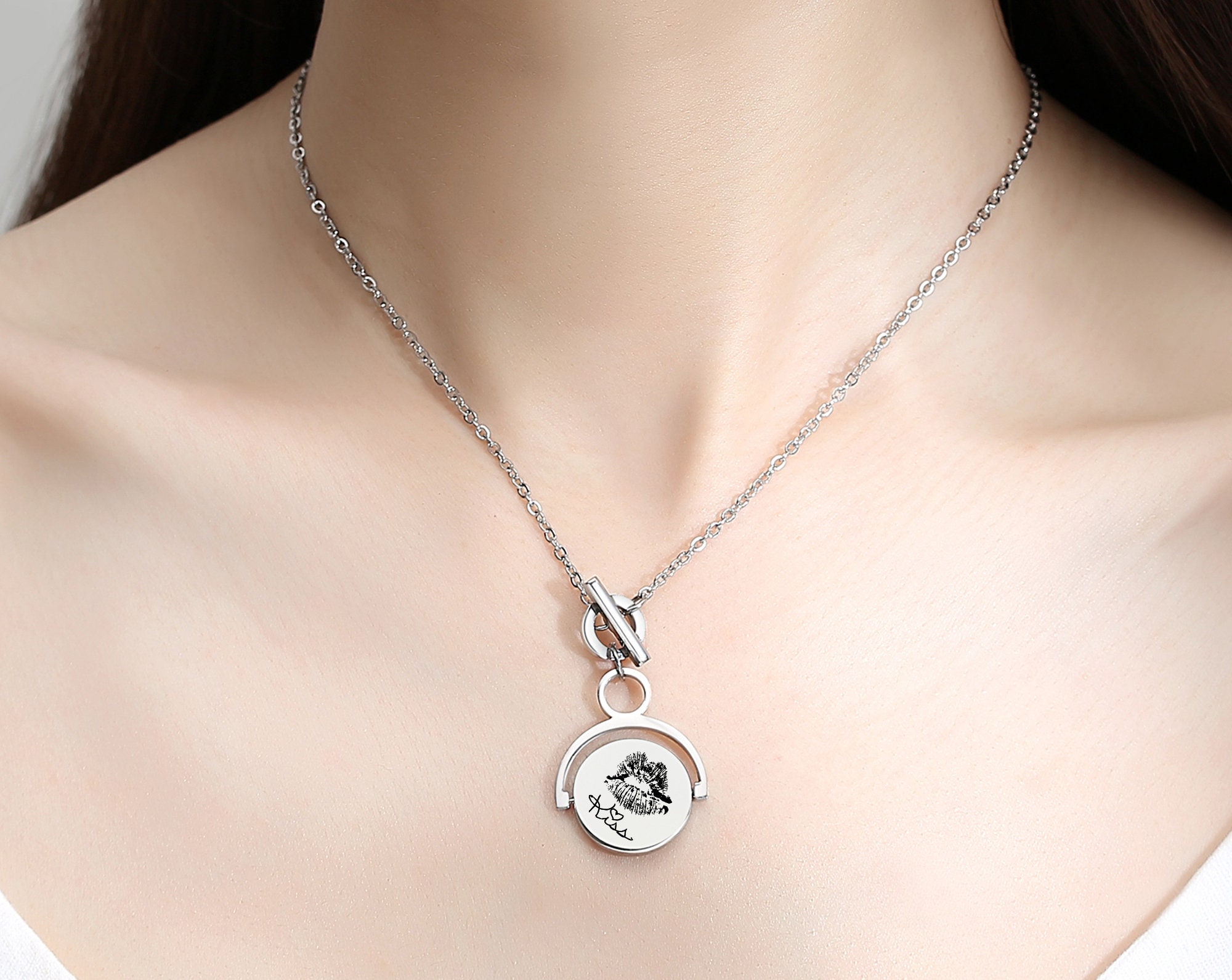 Personalized Spinner Necklace Handwriting Necklace Actual Etsy UK