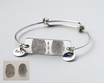 Gepersonaliseerde daadwerkelijke handschrift armband, armband vingerafdruk, handtekening sieraden, gepersonaliseerde naam armband, aangepaste gegraveerde armband