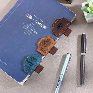 Personalised Leather Magnetic Pen Clip, Genuine Leather Pen Loop with Engraved Initials, Pen Holder for Travelers Notebook Journal Covers