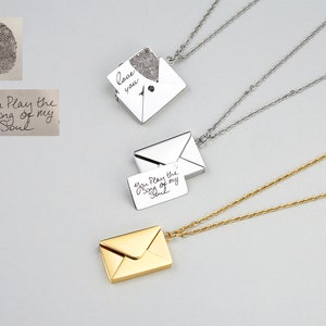 Fingerabdruck Handschrift Halskette, Fingerabdruck Schmuck, Andenken Halskette, Umschlag Medaillon Geheime Nachricht Halskette