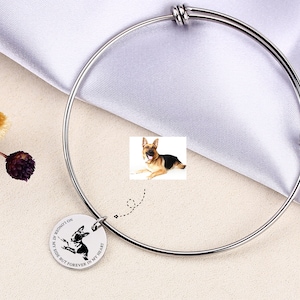 Personalized Dog Memorial Bracelet, Dog Memorial Gift, Pet Portrait Bracelet,In Loving Memory Dog Bracelet, Loss of Dog Gift