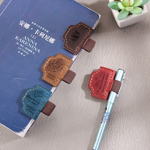 Handmade Magnetic Leather Pen Clip for Travelers Notebook Covers, Custom Magnet Pen Holder for Books & Notebooks, Gift for Him/Her