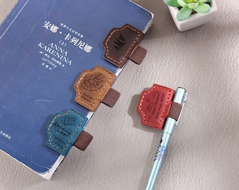 Custom Magnetic Leather Pen Clip for Travelers Notebook Covers, Personalized Magnet Pen Holder for Books & Notebooks, Gift for Him/Her