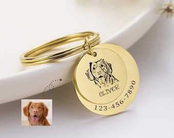 Engraved Pet ID Tag, Stainless Steel Dog Tag for Collar