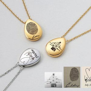 Fingerabdruck Handschrift Halskette Gedenk Fingerabdruck Schmuck Charm Fingerabdruck Halskette Schmuck Erinnerungsgeschenk Geschenk für Oma