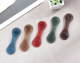 Leather Magnetic Bookmark, Personalized Leather Bookmark, Custom Made Leather Bookmark, Birthday Gift, Book Lover Gift, Gift for Him/her