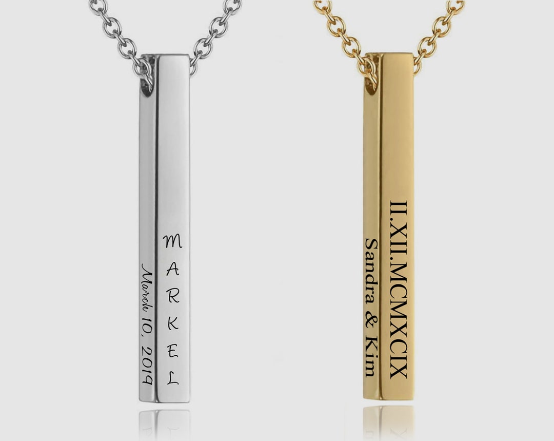 Personalized 3d bar necklace Clearance