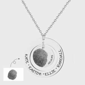 Actual Fingerprint Necklace, Handwriting Keychain Necklace, Memorial Fingerprint Necklace, Custom Handwriting Jewelry, Memorial Gift