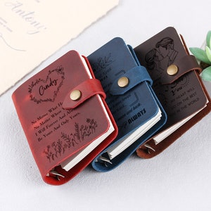 Diário de couro genuíno feito sob medida, caderno de diário semanal personalizado com mini pasta A9, mini planejador de couro, caderno de diário de 3 argolas