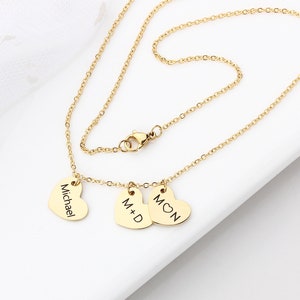 Personalized Heart Tag Necklace, Personalized Jewelry, Monogram Name Necklaces, Mothers Day, Initial Necklace, Heart Tag
