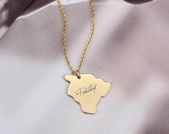 Hawaii State Charm Personalized State Necklaces Big Island
