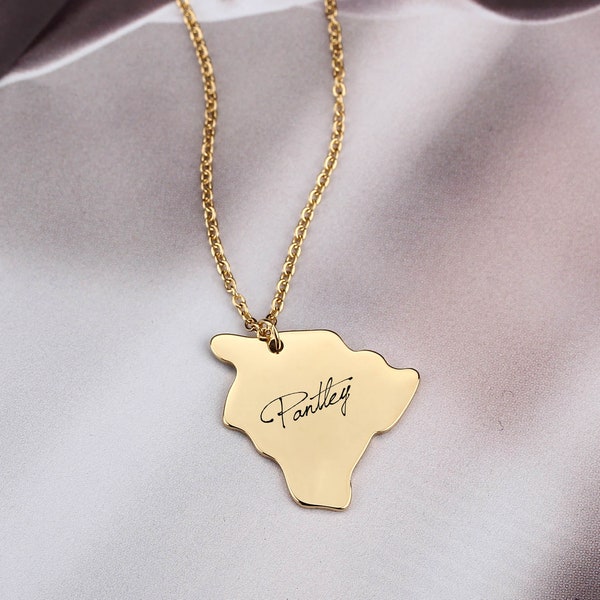 Hawaii State Charm, Personalized State Necklaces, Big Island Hawaiian Necklace, Hawaii Jewelry Heart, Hawaii Charm Necklace