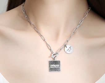 Vingerafdrukketting, echte vingerafdrukketting, handschriftsieraden, herdenkingscadeau, aandenkensieraden, kerstcadeau, cadeau voor haar