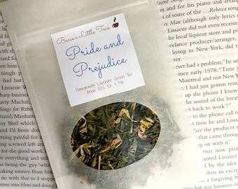 Pride and Prejudice Inspired Bookish Loose Leaf Tea | Pomegranate Lavender Green Tea, Jane Austen, Literary Tea, Mr Darcy, Birthday gift