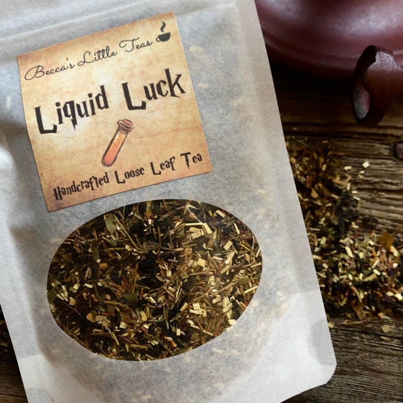 Liquid Luck Inspired Tea Bookish Wizard Inspired tea, Magical, Gift Ideas, Liquid Luck, Potion, Gold image 2
