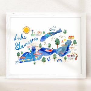 Etsy&#39;s Pick Lake Geneva Wall Art, Wisconsin Wedding Gift, Wall Art, Williams Bay Geneva National Lake House Beach Coastal Home Decor