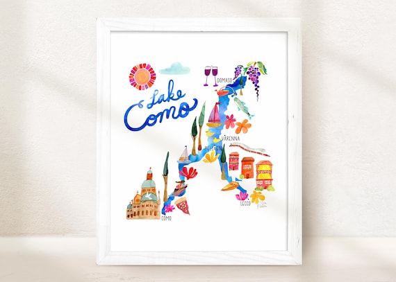 Etsy's Pick Lake Como Wall Art, Wedding Gift, Art Print, Italy Poster, Amalfi Coast, Summer Bucket List, Honeymoon Destination Vacation Art
