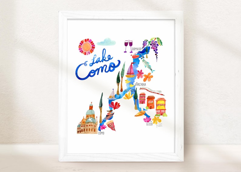 Etsy's Pick Lake Como Wall Art, Wedding Gift, Art Print, Italy Poster, Amalfi Coast, Summer Bucket List, Honeymoon Destination Vacation Art image 1