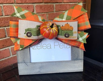 Fall Old Truck Picture Frame, Pumpkin Harvest Tabletop Photo, Plaid Rustic, Photography, Photo Shoot, Halloween, Festival, Pumpkin Patch