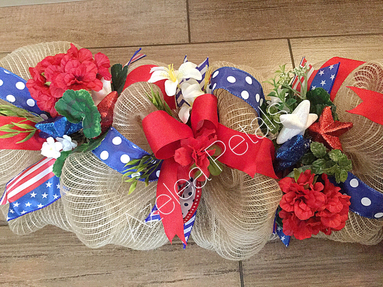 Red White and Blue Garland Burlap 4th of July Garland Etsy