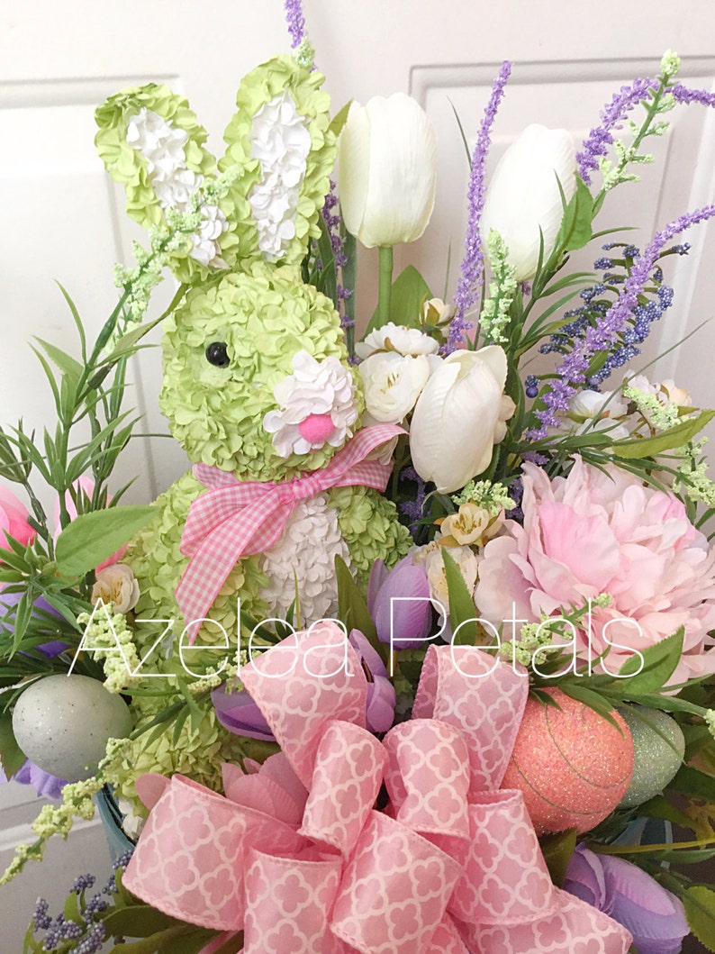 Raz Easter Bunny Arrangement Easter Egg Rabbit Centerpiece Etsy