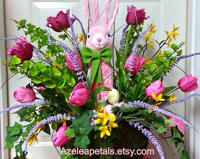 10 off Ready to Ship RAZ Easter Bunny Arrangement Spring Etsy
