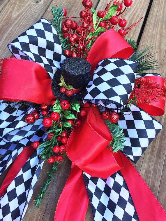 Chequered Top Hat Red Green White Chequered Top Hat Red Green White
