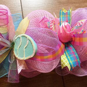 Spring Garland, Easter Garland, Deco Mesh Garland, Spring Fireplace Mantle, Whimsical and Colorful Garland, Spring Arrangement, Home Decor image 3