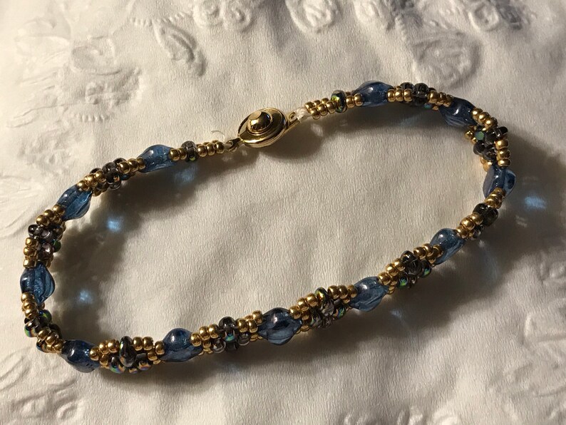 Tanzanite Color Silky Bead Stacking Bracelet