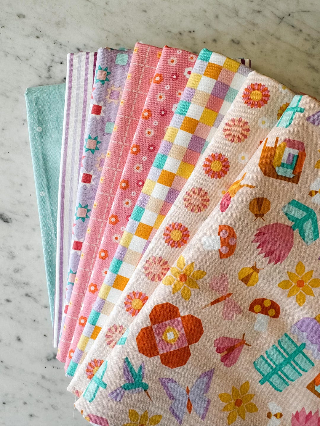 8-piece Pink Patchwork Fat Quarter Bundle by Liza Taylor Handmade for ...