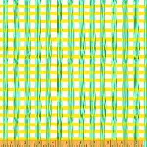 Painted Plaid in Yellow from the Lucky Rabbit Collection by Heather Ross for Windham Fabrics - 1/2 Yard