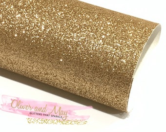 Premium Quality Fine Glitter Fabric Sheet Pale Gold
