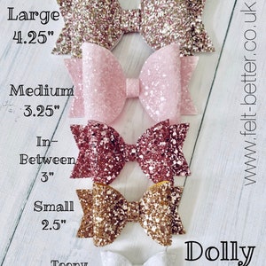 DOLLY BOW Plastic Templates - Trace and Hand Cut - Hair Bow Templates -11 Sizes to Choose From