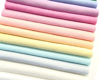 Pastel Rainbow Merino Wool Felt 12 Sheet Bundle